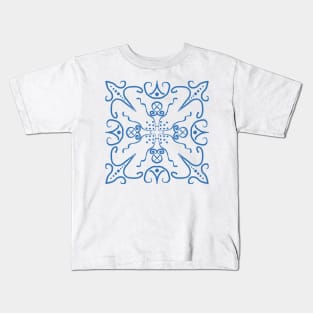 Blue Filigree Kids T-Shirt